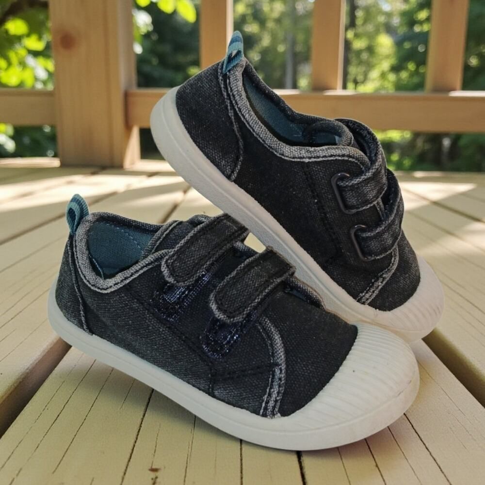 Cat & Jack Toddler Boys Black Wash Easy Close Sneakers - Size 9T